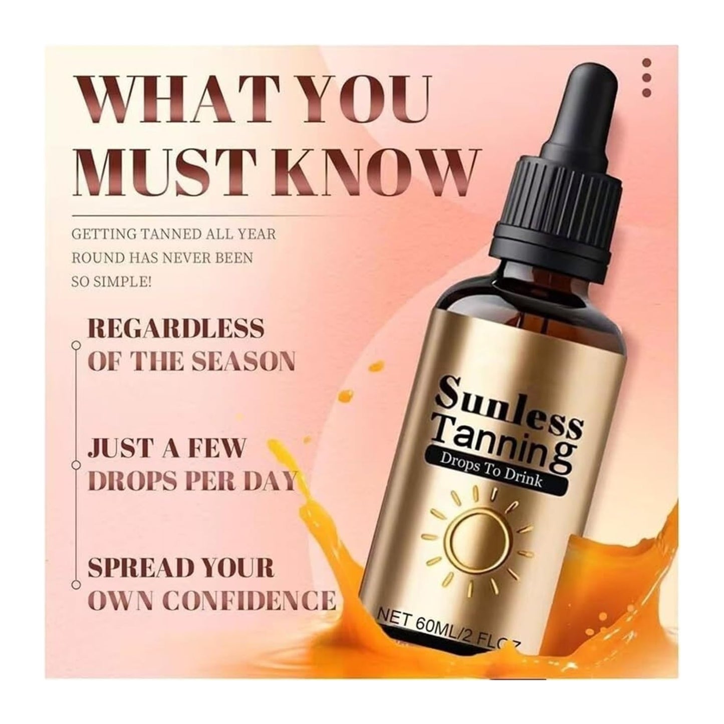 Tanning Drops Drink Drinkable Tanning Drops For Body(1PCS)