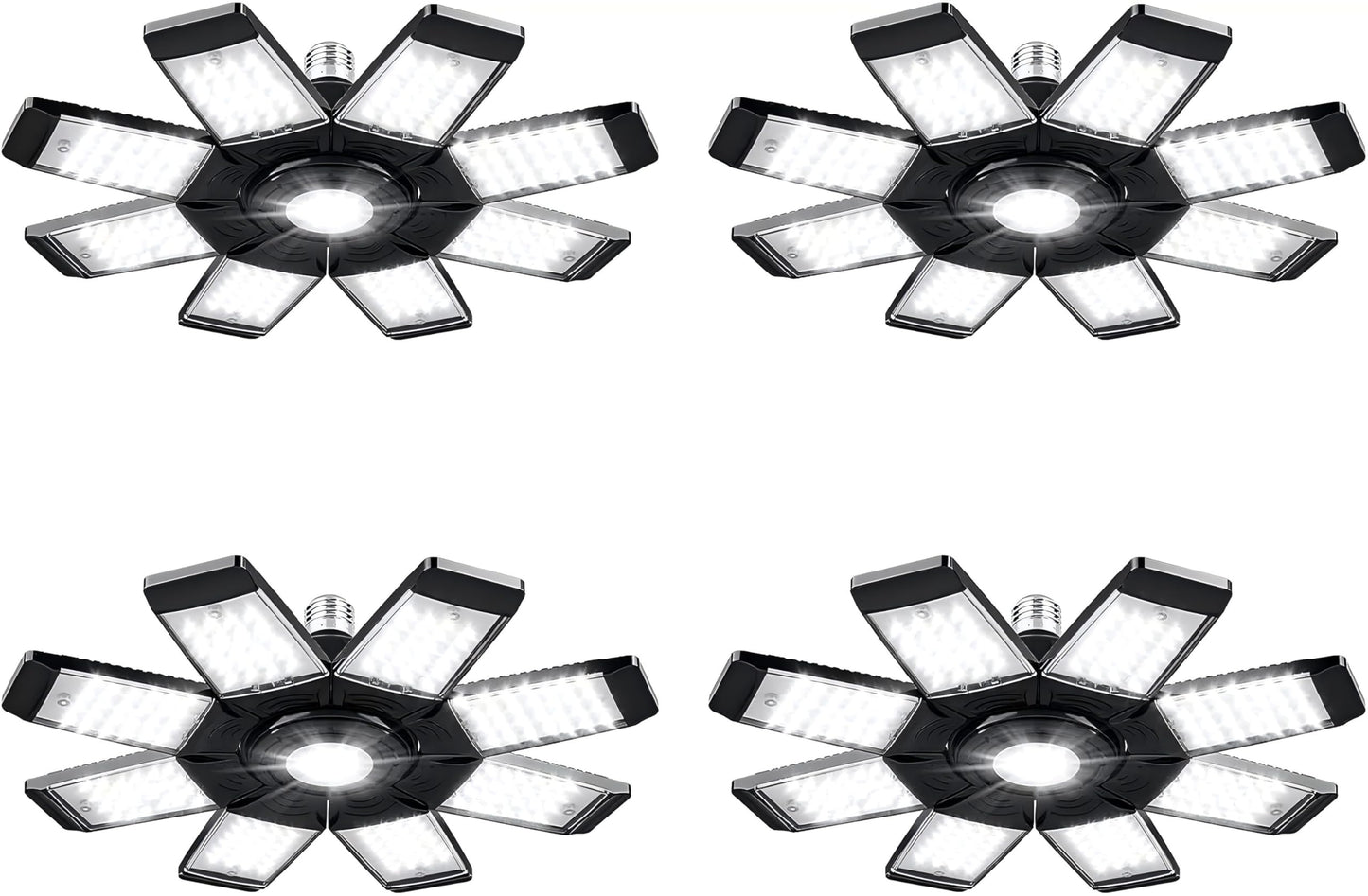 ANYPOWK LED Garage Light - 20000 Lumen, 200W, 4-Pack, Daylight, Eight Leaf Design
