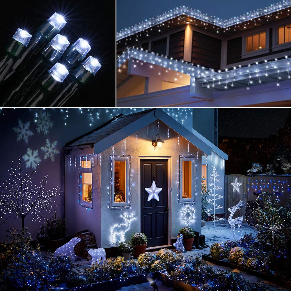 Toodour LED String Lights, 131ft 350 LEDs, Waterproof, 8 Modes, White, Model LED08230350