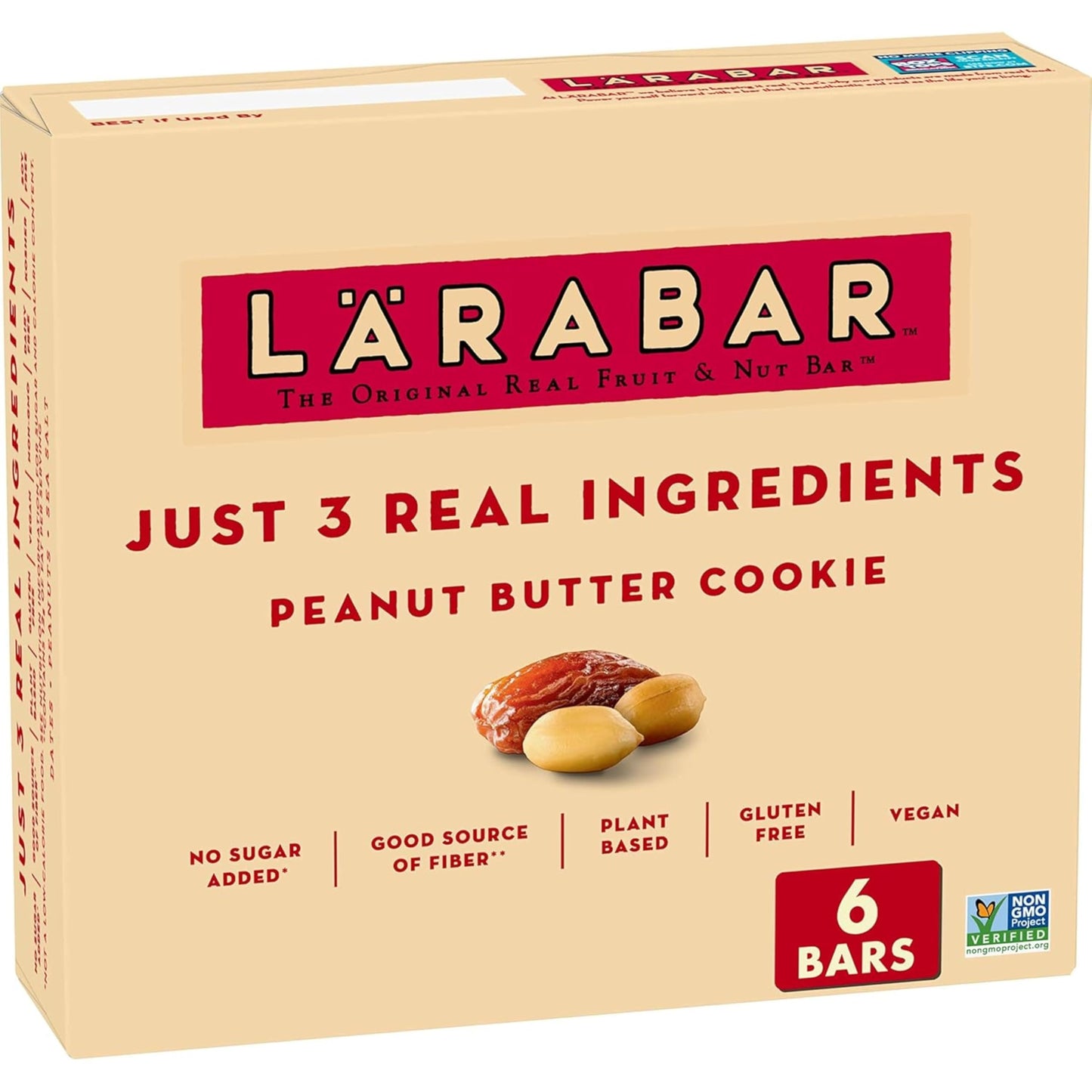 Larabar Peanut Butter Cookie, Fruit and Nut Bars, Gluten Free and Vegan, 10.2 oz, 6 Ct