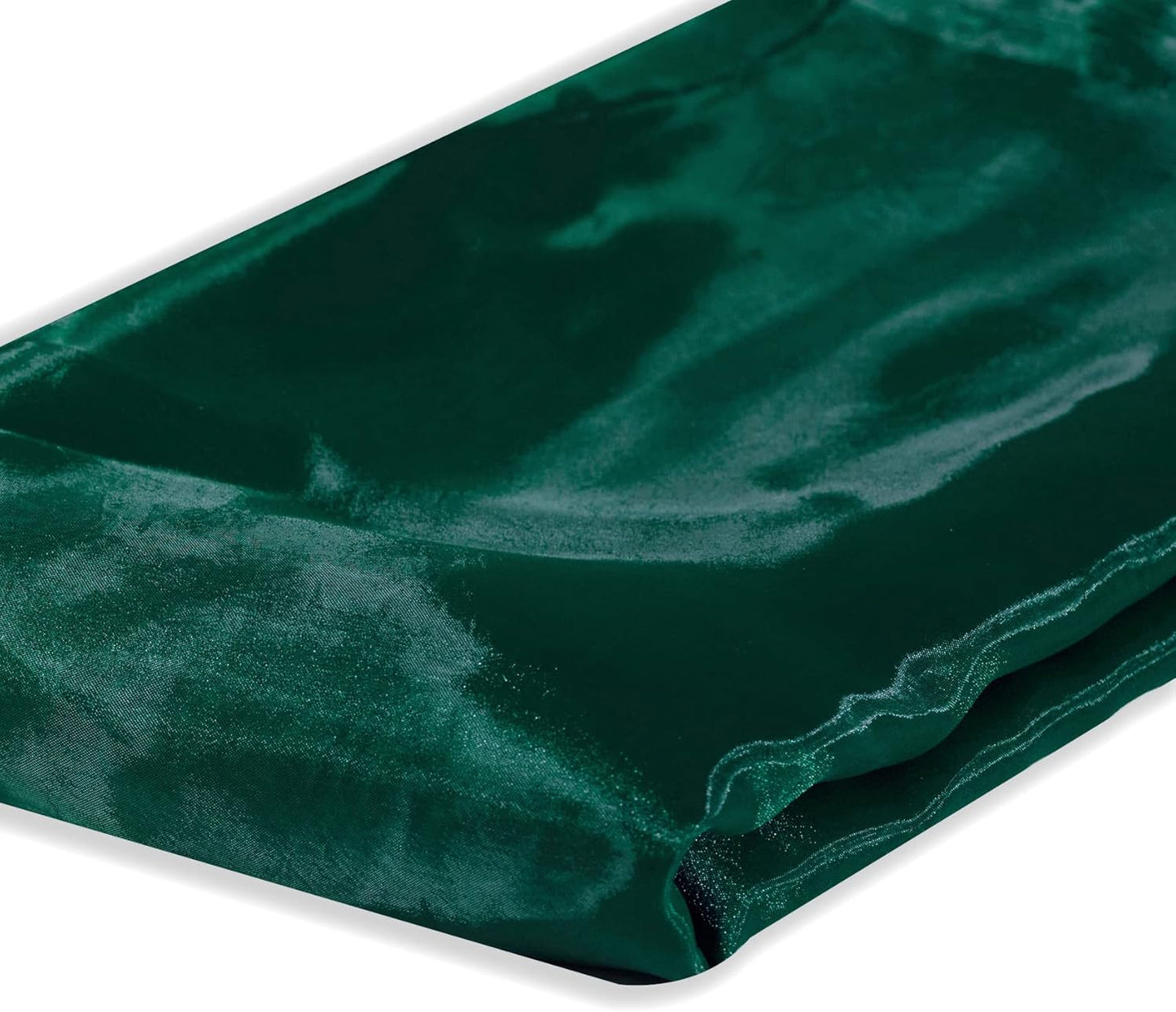 Fynite Sheer Organza Fabric | 5 Yards Long | 44" Wide | Bridal Solid Sheer Organza Bolt for Wedding Dress Fashion Craft Decorations - Hunter Green