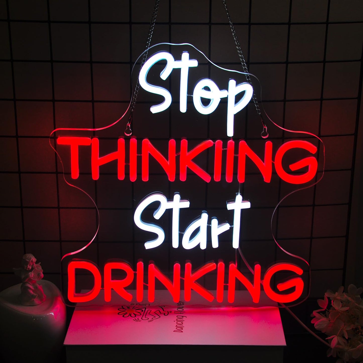 Ebdobgbs Stop Thinking Neon Sign Led Neon Lights Neon Signs For Wall Decor Light Up Sign For Birthday Party Club Gift