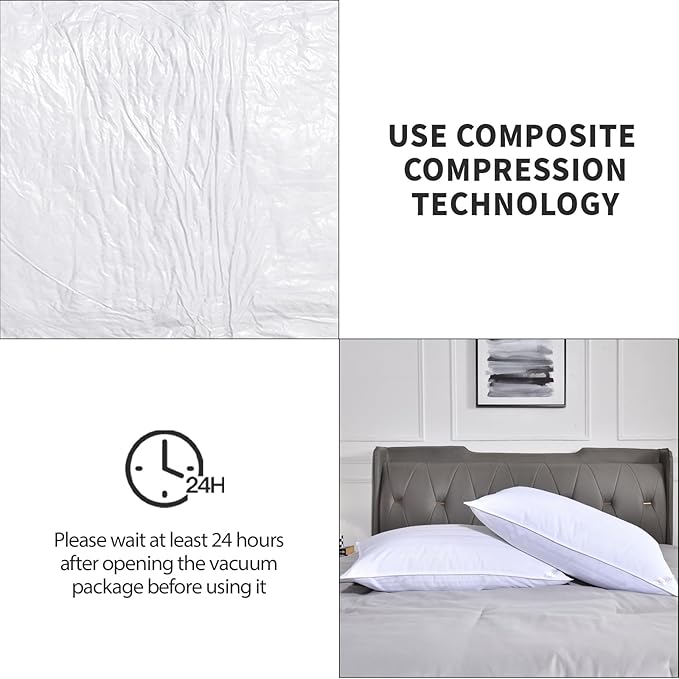 Cosmoluxe Bed Pillows for Sleeping 4 Pack, Hotel Collection Down Alternative Pillows Queen Size (20"x28") Set of 4 for Back, Stomach or Side Sleepers