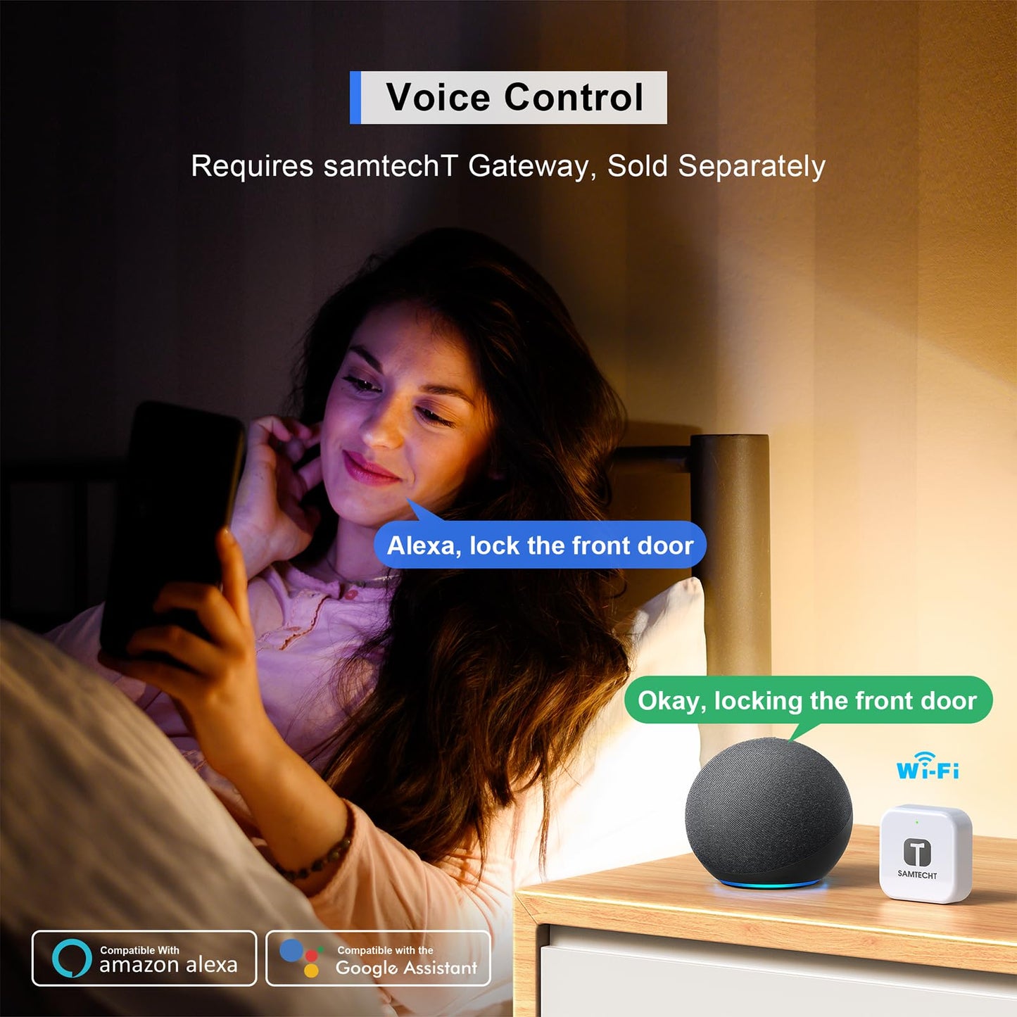 Keyless Entry Fingerprint Smart Lock with Handle & Keypad: Electronic/Electric Digital Lock with Code/Passcode, Biometric Deadbolt Door Knob for Front Door, Bedroom, Interior or Exterior Use (Silver)