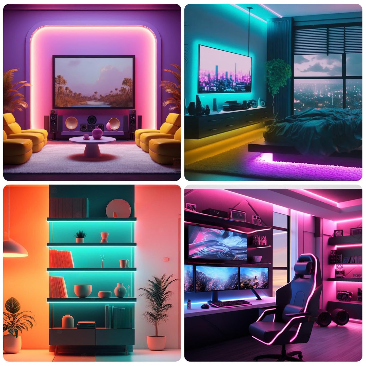 dalattin LED Strip Lights, 110FT RGB Color Changing, App & Remote Control, Vinyl, Multicolor, Model TCF0213344R-JA02