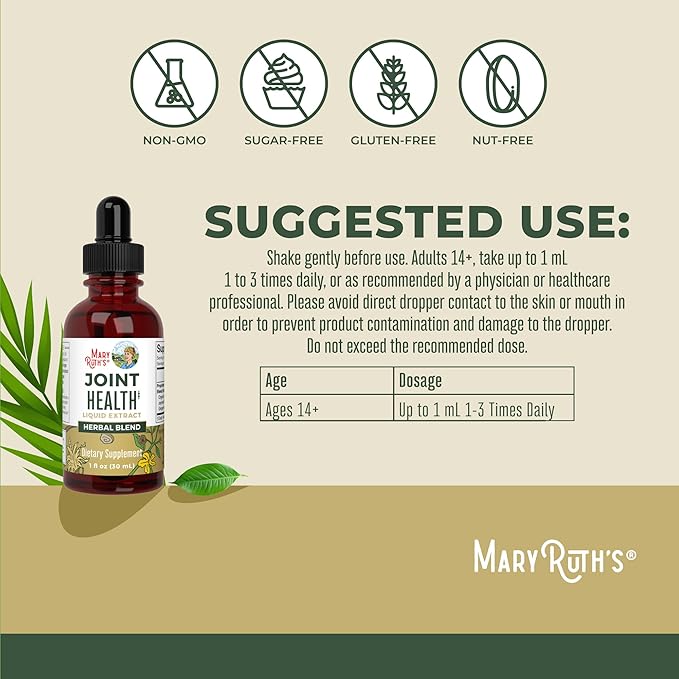 MaryRuth Organics Joint Health Liquid Drops & Vitamin K2+D3 Gummies (Peach Mango and Apricot) | Label Project Verified | Vitamins for Calcium, Joints, and Bone Support | Vegan, Non-GMO, Gluten Free