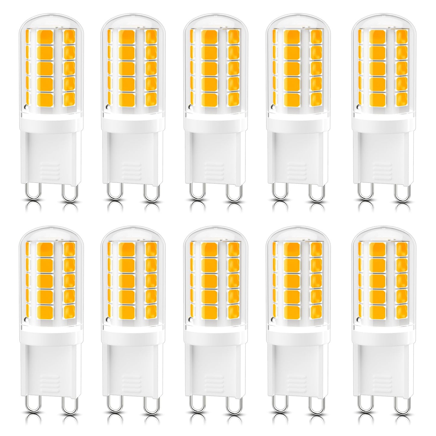 Dicuno G9 Led Bulb  2700K Soft Warm White  G9 Led Light Bulbs 4W  Equivalent To 40W Halogen Replacement  Non-Dimmable  400 Lm  T4 Bi-Pin Base Replacement For Chandelier Light  Home Lighting  10 Pack