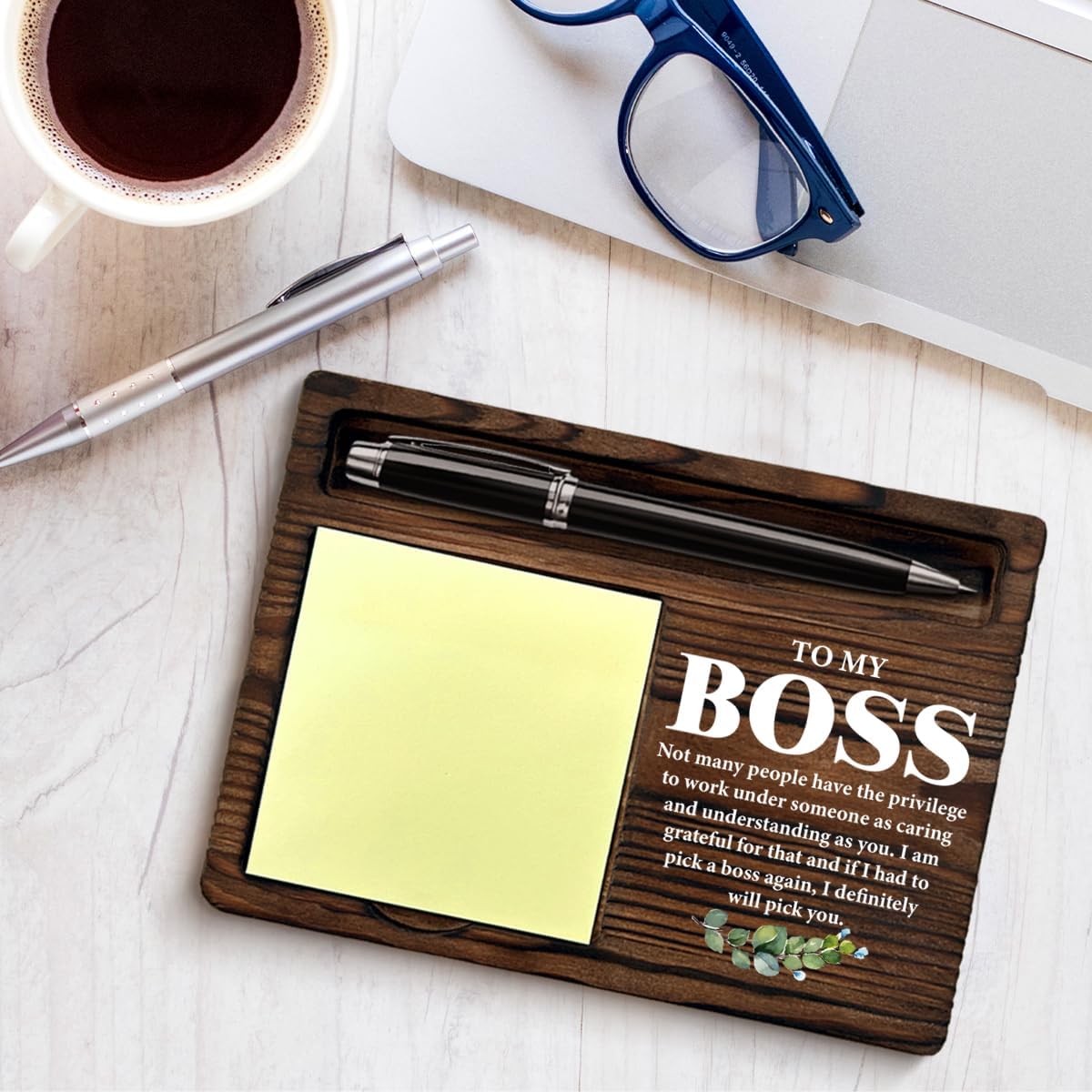 Best Boss Gifts for Men, Thank You Gifts for Bosses Boss's Day Retirement Birthday, to My Boss Self-Stick Note Pad Holders Office Decor Bosses Day Gift Ideas