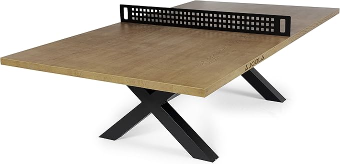 JOOLA Outdoor Table Tennis Table - Multi Use Conference Table Dining Table - Concrete Wood Look Includes Steel Outdoor Pin...