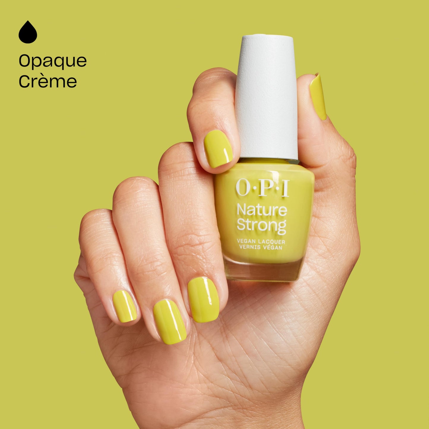 OPI Nature Strong Give Me Some Suga Cane | Opaque Bright Warm Yellow-Green Crme Natural Origin Nail Polish LE | Plant Based, Veg