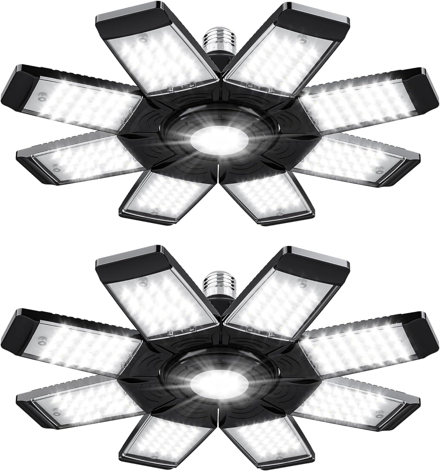 ANYPOWK LED Garage Light 20000 Lumen 200W Eight Leaf Ceiling Lights 2-Pack Daylight