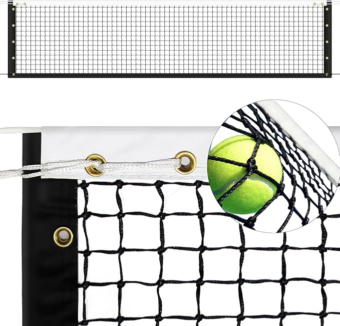 Tennis Net Professional Tennis Court Net 42FT Replacement Nets Heavy Duty Sport Nets with 2 Fiberglass Dowels, Compatible ...