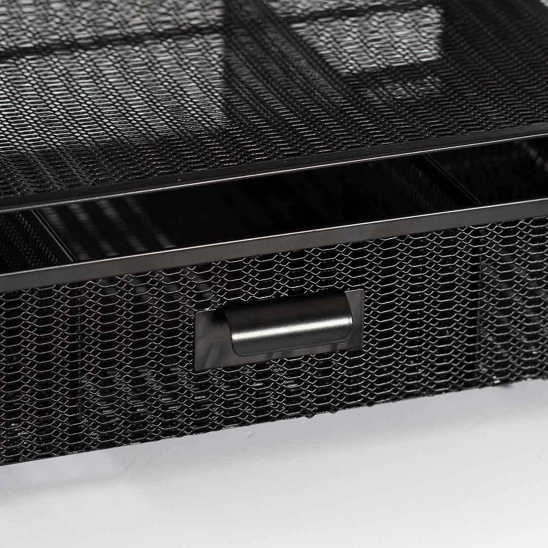 BLU MONACO Black Desk Organizer with File Sorters & Drawer | Metal Mesh Workspace Storage Rack | Desktop Organizer for Office Supplies, Papers & Folders | Multi-Compartment Desk Organization System