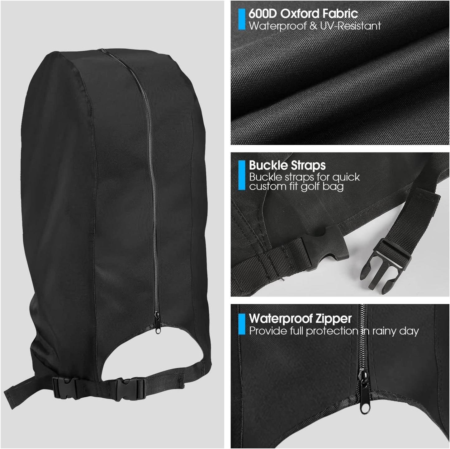 Golf Bag Rain Cover - Waterproof Golf Bag Cover Hood for Men Women,for Stand Bags & Carry Cart