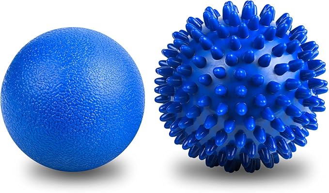 URAQT Spiky Massage Ball Set, 2 Pack Physical Therapy Massage Balls, Hard Lacrosse Ball & Spiky Massage Ball for Myofascia...