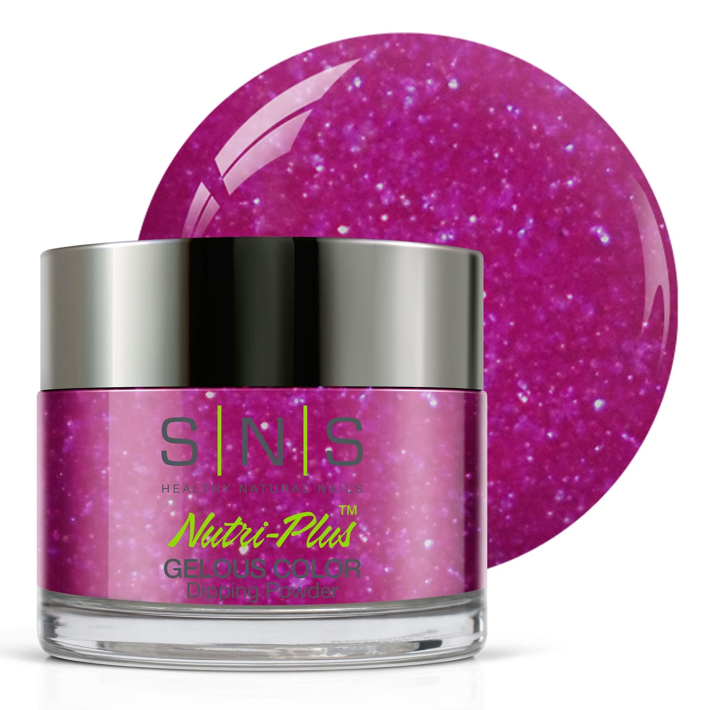 SNS Nail Dip Powder, Gelous Color Dipping Powder - Puddin' (Purple/Magenta, Shimmer) - Long-Lasting Dip Nail Color Lasts 14 Days