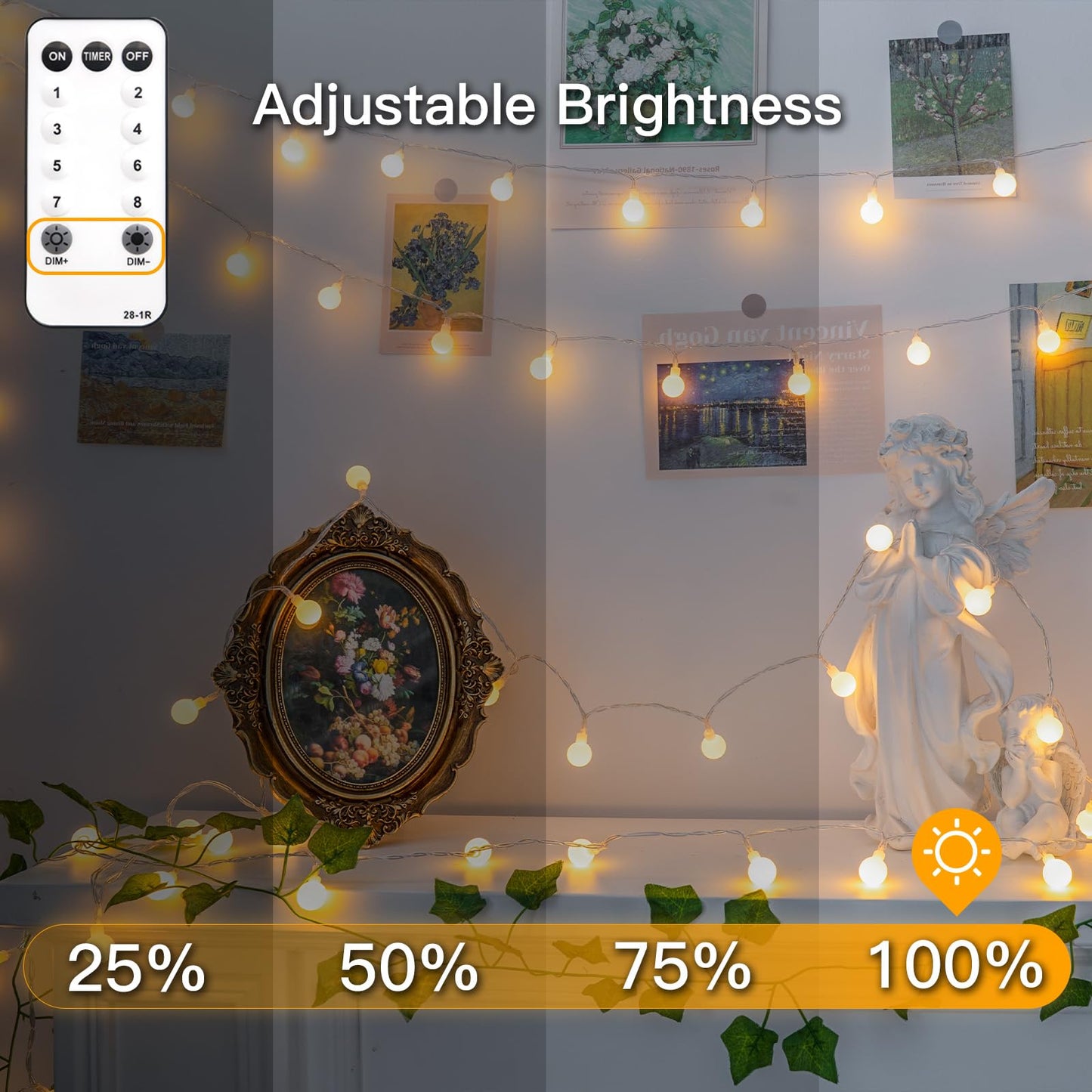 Suddus String Lights For Bedroom  66Ft 200 Led Connectable Globe String Lights Indoor  Hanging Fairy Lights Plug In With Remote For Kids Room Dorm Classroom Outdoor Christmas Tree Decor  Warm White