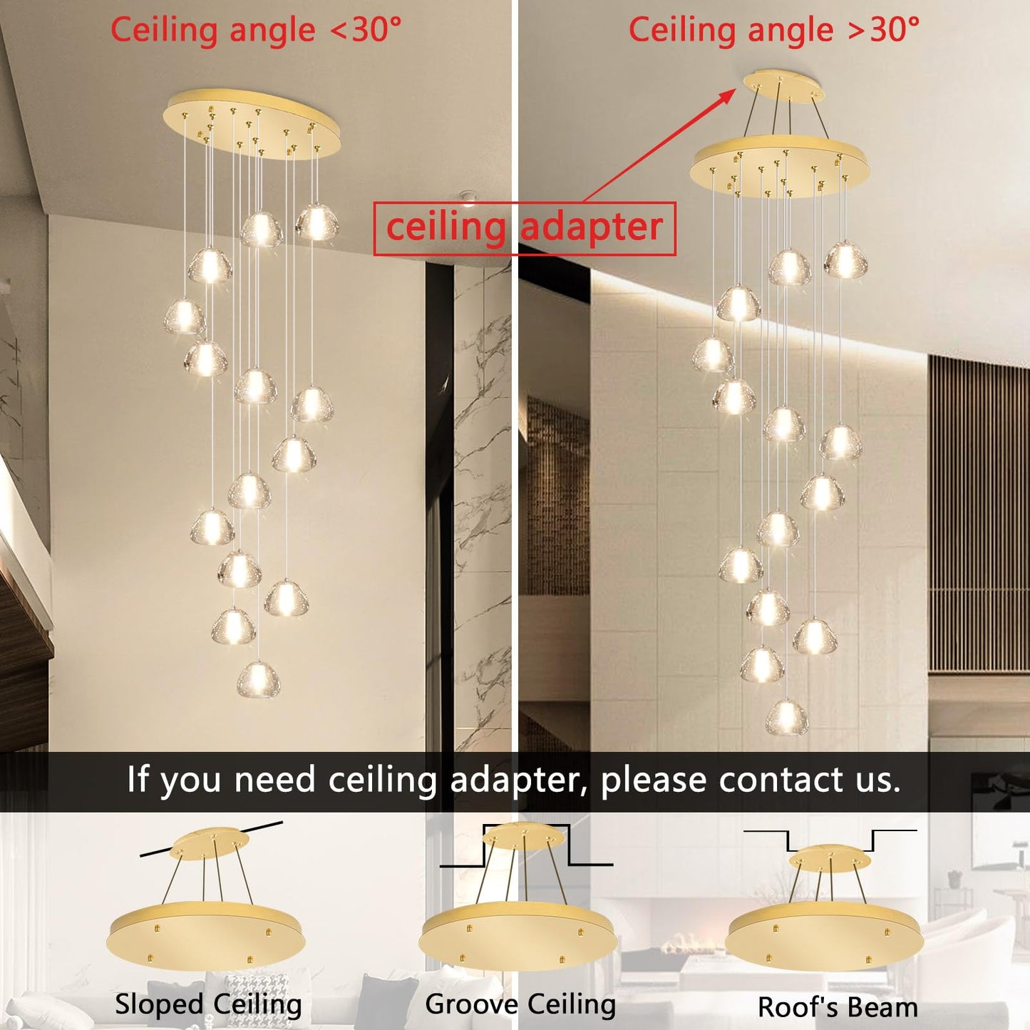 Modern Crystal Chandelier For Hallway Gold Led Ceiling Lighting For Staircase Light Fixture For Living Room Foyer Entryway