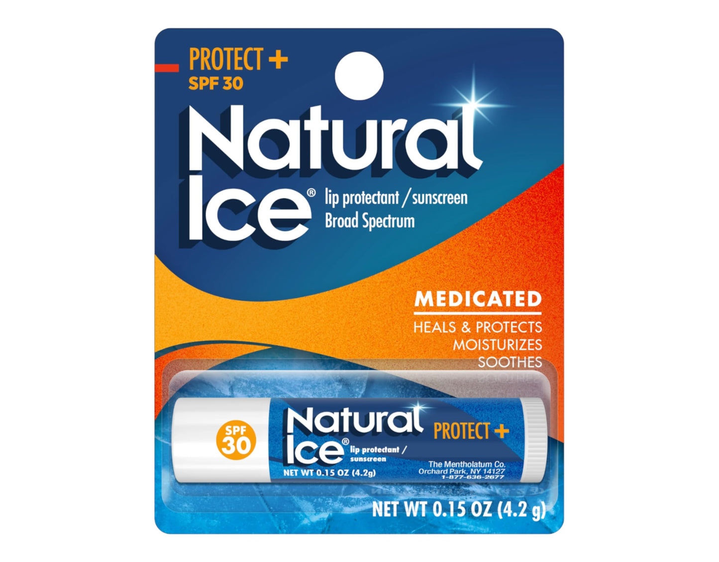 Mentholatum Natural Ice Sunscreen/Lip Protectant SPF 30 Sport 1 Each ( Pack of 12)