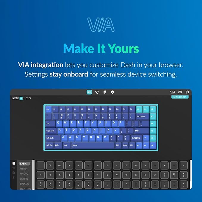 JCPAL Adobe Lightroom Keyboard • Dash Wireless Shortcut Keyboard for Mac and PC • Shortcut Hotkeys, Color-Coded Key Guide, Fully Customizable, Compact Low-Profile Design