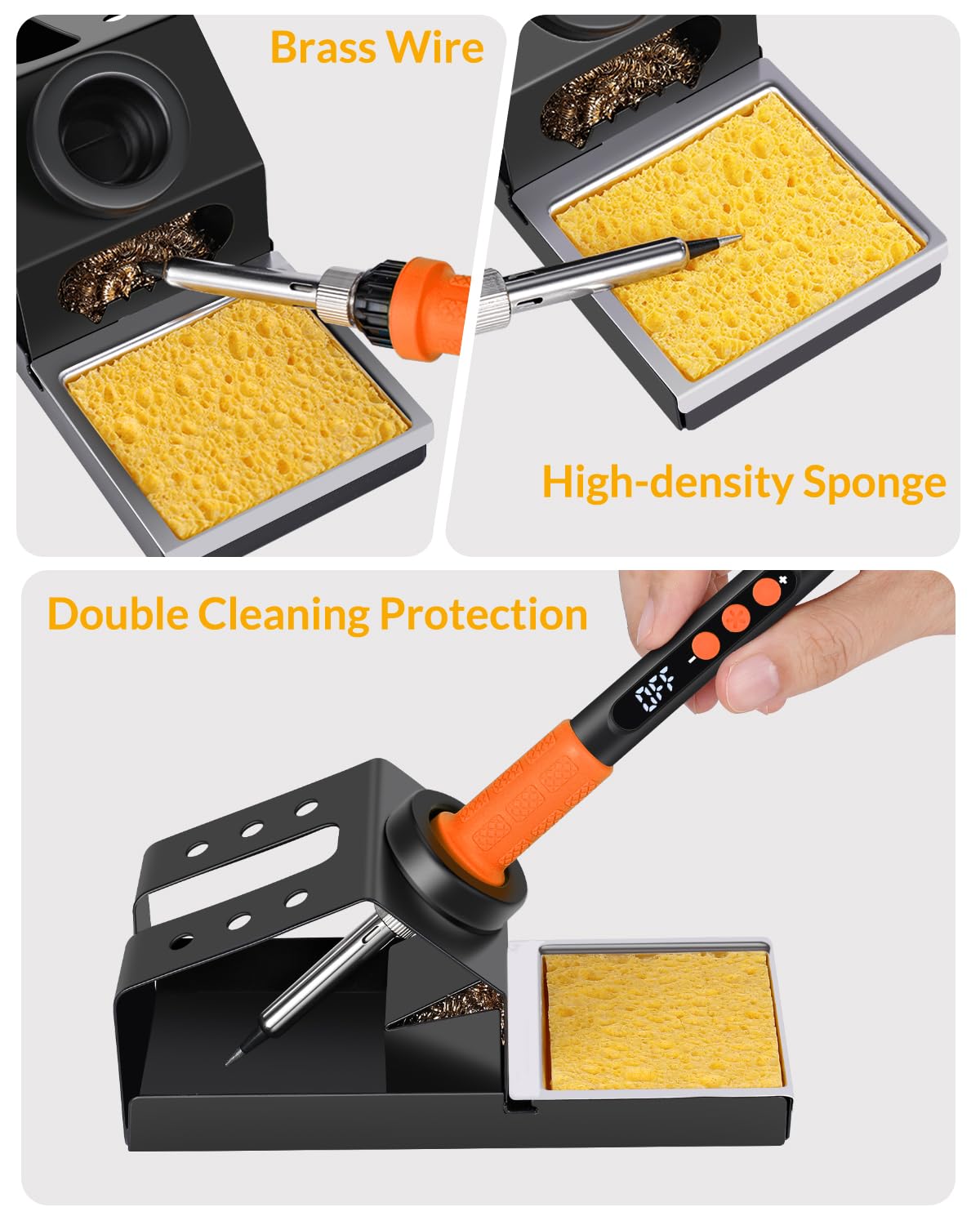 Soldering Iron Kit, 100W High Power Soldering Iron, Fast Heating, Digital Display Temperature Control Accurate 356°F-896°F, Portable Soldering Kit with Protective Cap, Automatic Sleep Mode