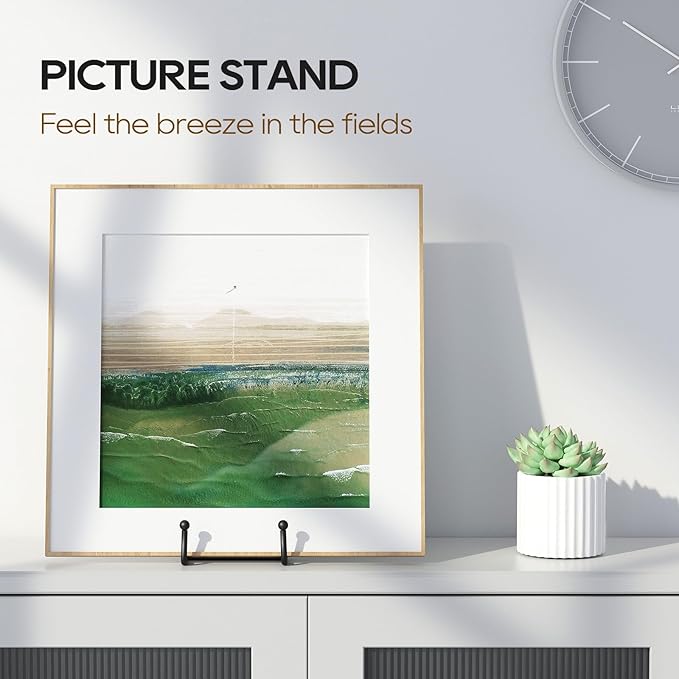HONGYUTAI 3 Pack 8 Inch Plate Stands for Display Picture - Table Top Display, Decorative Metal Frame Holders for Book, Photo and Platter, Tabletop Art, Black