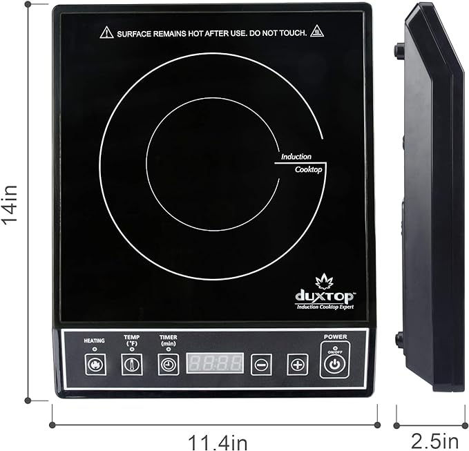 Duxtop 1800W Portable Induction Cooktop Countertop Burner, Black 9100MC/BT-M20B
