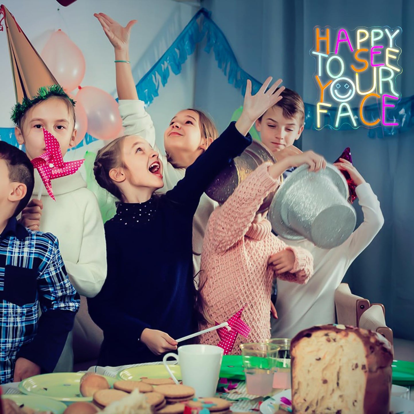 Led Happy To See Your Face Sign - Classroom Decor Inclusive Wall Decoration Welcome Gift Teacher Present For Primary Schools And Kindergartens - Birthday (14.212.6)