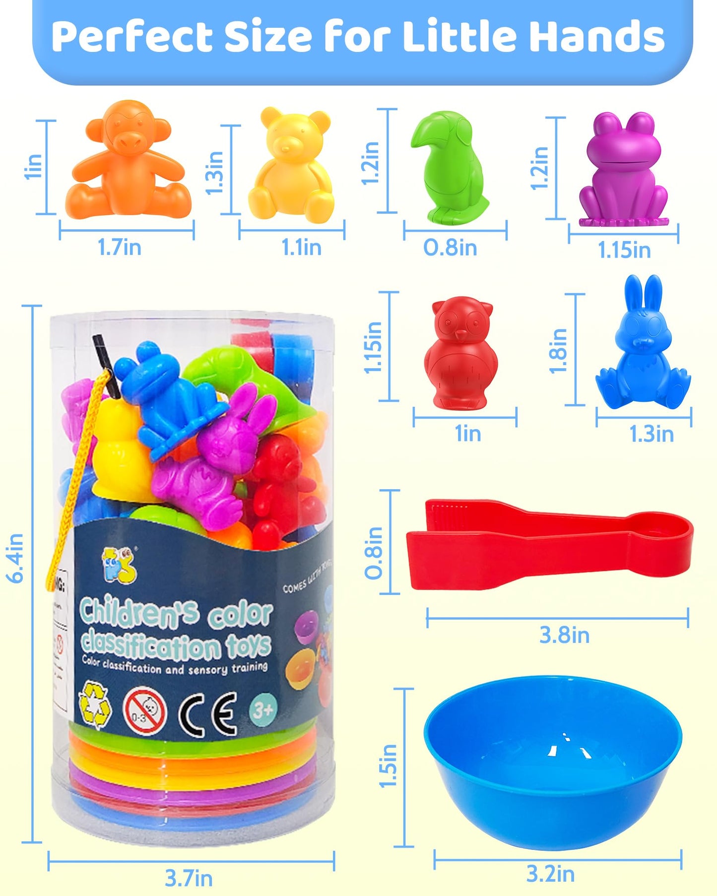 Oomloid Counting Animals Montessori Toys for 3 4 5 Years Old Boys Girls, Preschool Learning Activities Kindergarten Educational Sensory Toys Gifts for Kids Toddlers Ages 3-5, 4-8