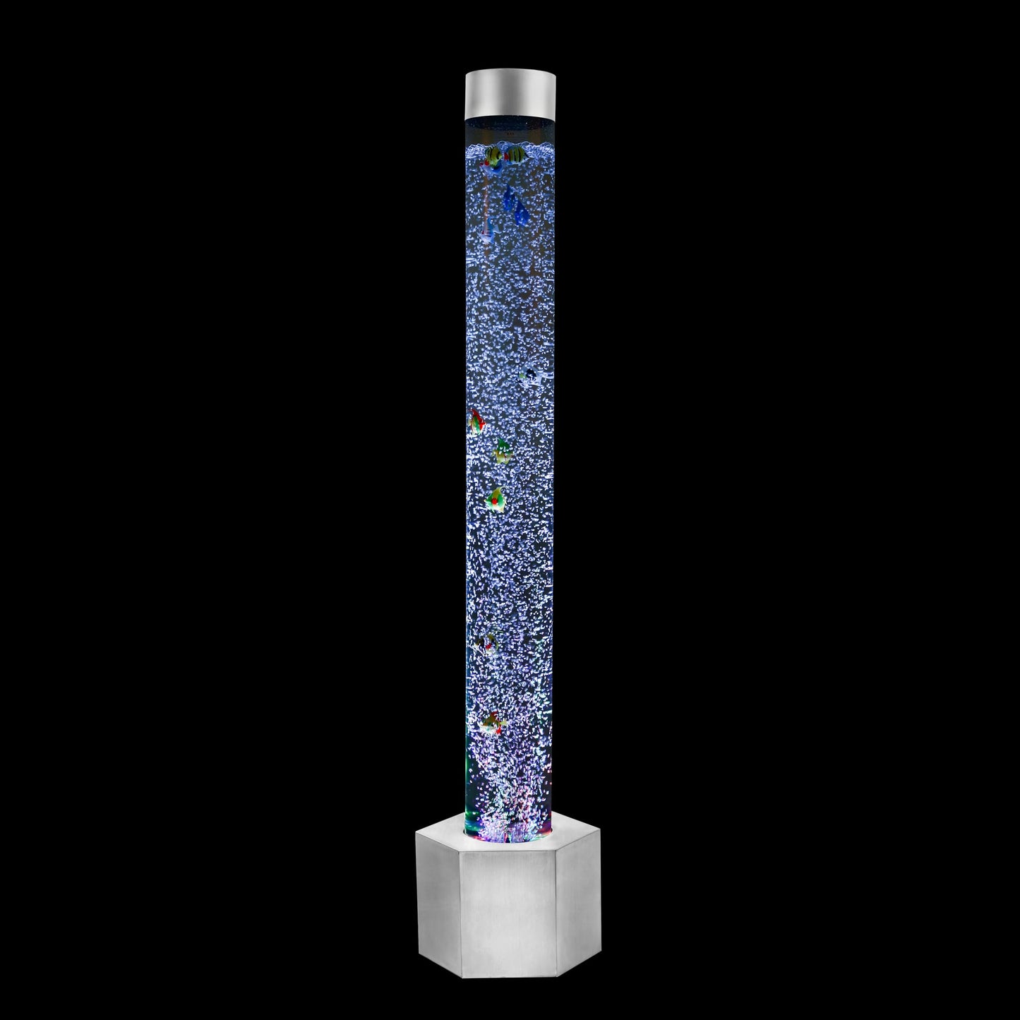 Special Supplies Aquarium Sensory Fish Bubble Light Tube With 16 Led Color Changing Nightlight Effect  Remote Control-Includes 12 Fish  Floor Standing Lamp For Kids And mature-themeds (5 Ft) (Hexagon)