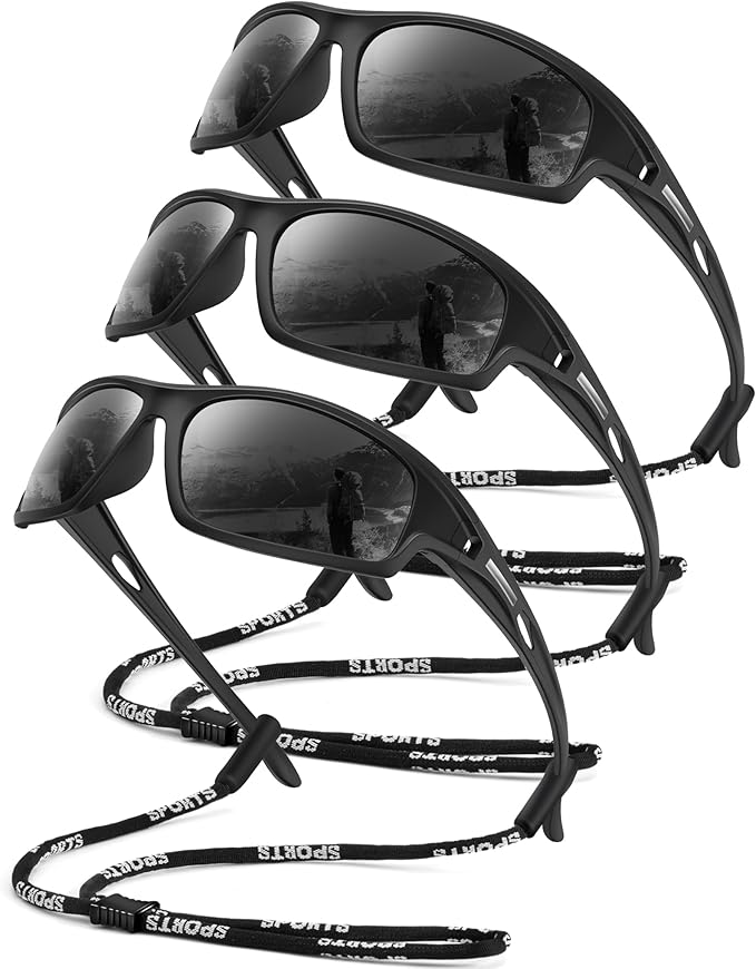 OUKEMAX Polarized Sunglasses Men, Sports Sun Glasses Womens UV400 Protection for Fishing Running Driving