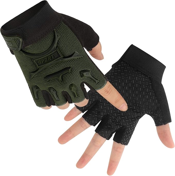 Kids Half Finger Cycling Gloves Non-Slip Fingerless Adjustable Mitten Shock-Absorbing Gloves for 3-6 Years Old Boys Girls ...