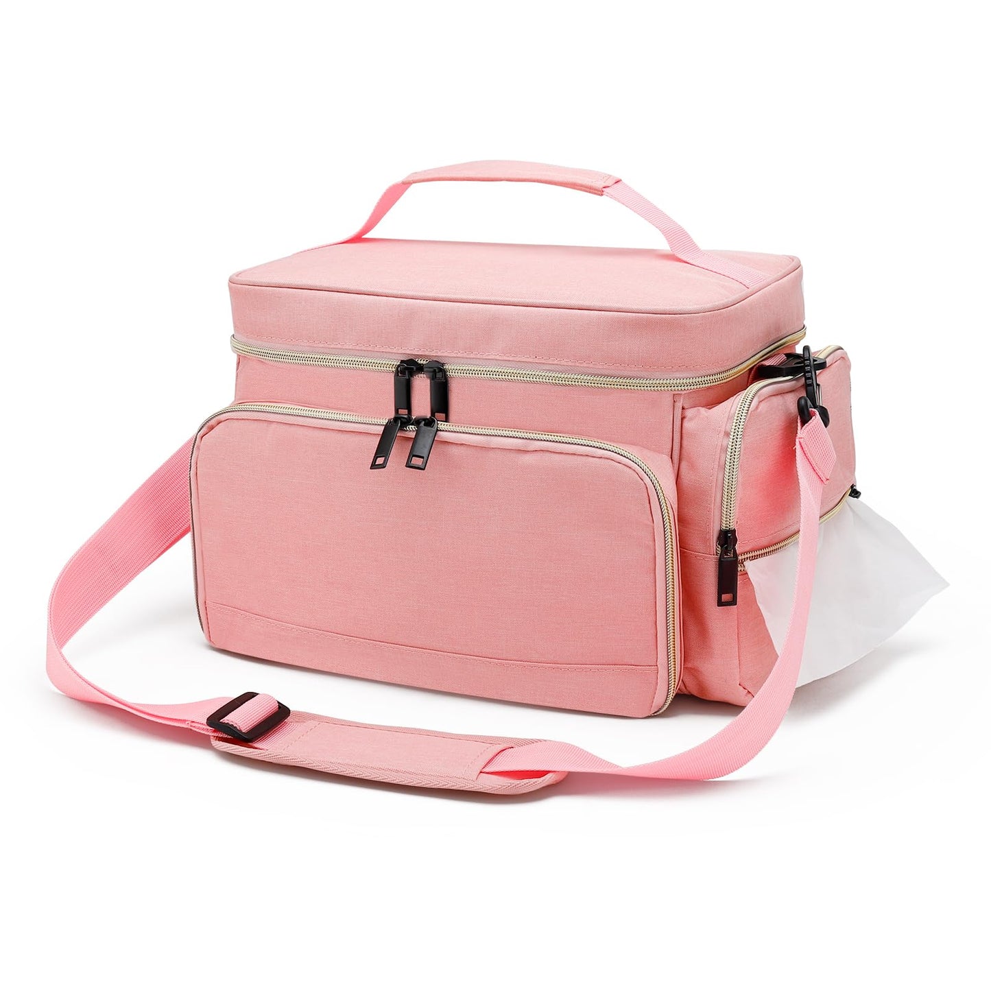 Breast Pump Bag Fit for Spectra S1 and S2, Pumping Bag with Waterproof Mat for Pump Accessories, Portable Pump Carrying Case for Work, Travel and Family Use, Pink