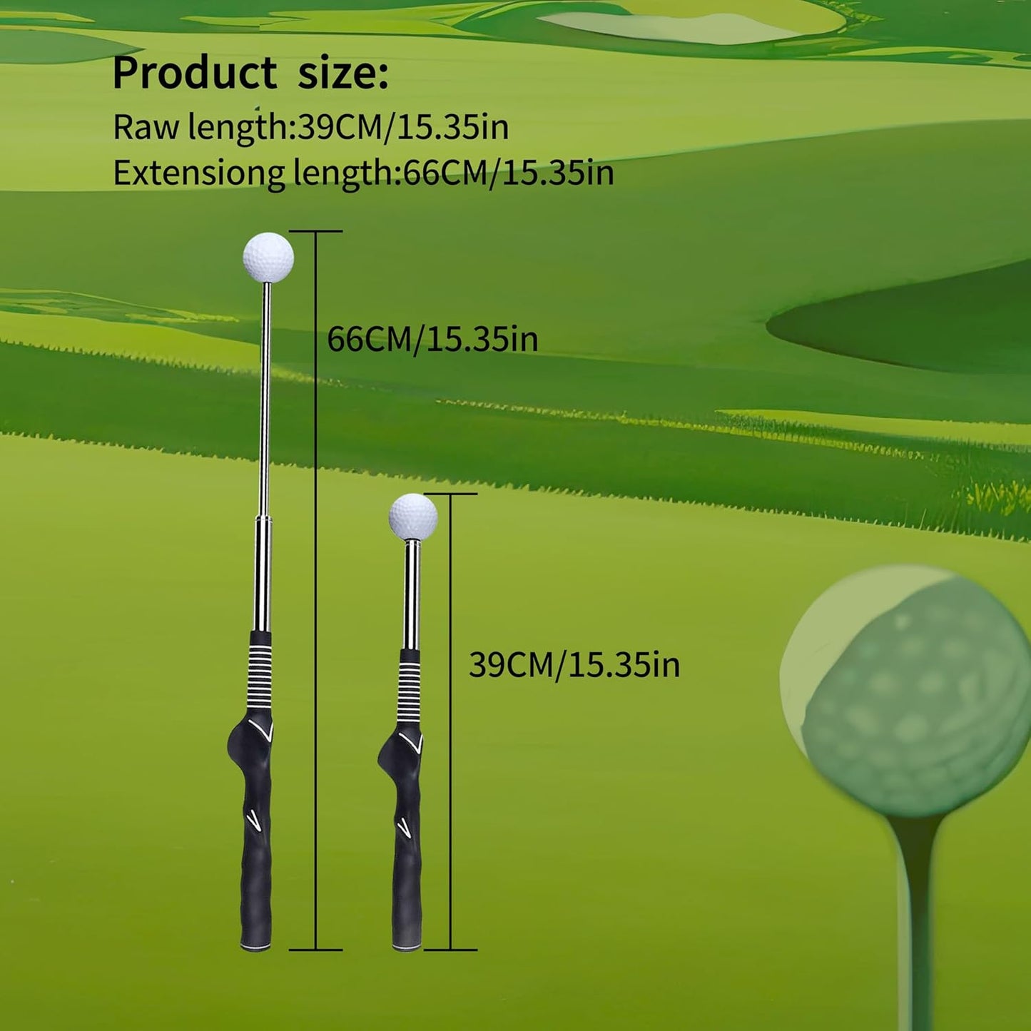 Retractable Golf Swing Training Aid, Rhythm Click Sound Warm-up Golf Swing Trainer, Golf Grip Trainer, Golf Training aid Indoor and Outdoor Golf Equipment for Beginners and Professionals