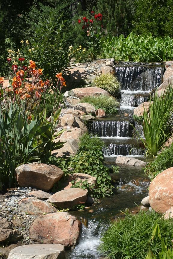 HALF OFF PONDS Pond Free Cascade 4100 Waterfall Kit with MatrixBlox, 10' x 25' PVC Liner and 4,100 GPH Pump - PVCPMDPB6