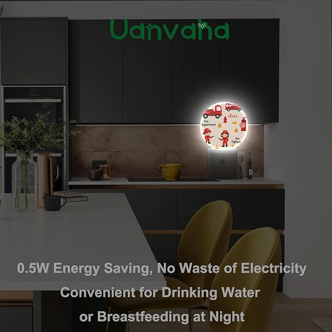 Fireman Night Light Firefighter Fire Alarm Fire Truck Safety Night Lights Plug into Wall 0.5W LED Lighting Auto on/Off for Hallway Stairway Kitchen Bedroom