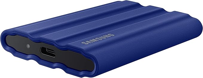 SAMSUNG T7 Shield 2TB Portable SSD, USB 3.2 Gen2, Rugged, IP65 Rated, for Photographers, Content Creators and Gaming, External Solid State Drive (MU-PE2T0R/AM, 2022), Blue