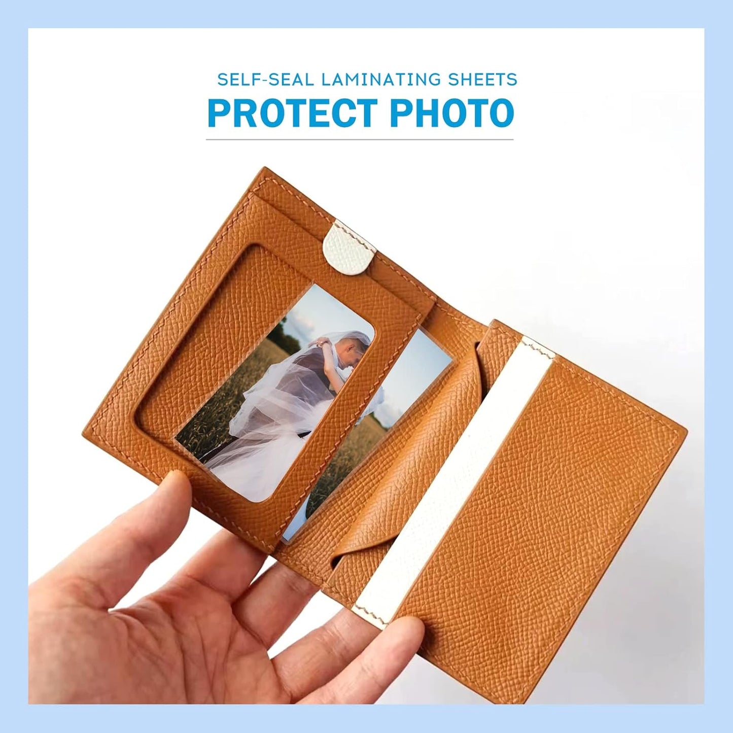 Uinkit 10 Mil Thick Double-Sided Self-Sealing Laminating Pouches, 50 Pack for 2.6x3.9 Business Card, Bulk Waterproof for Employee ID Badges, Loyalty & Membership Cards, No Machine Need