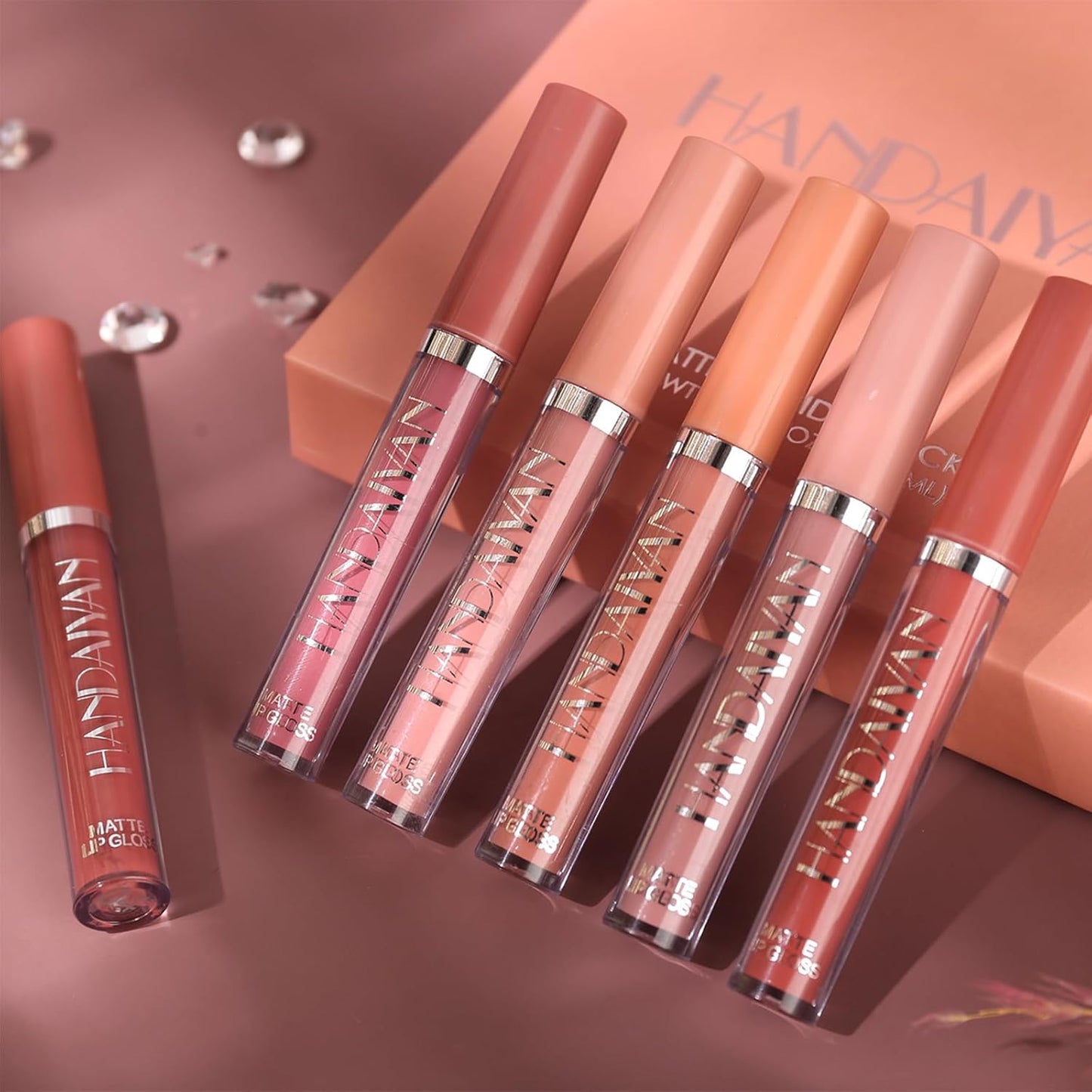 PHOERA Foundation,6 Pcs Matte Liquid Lipstick Makeup Set, Matte liquid Long-Lasting Wear,PHOERA Makeup Foundation Full Coverage(105- Sand)