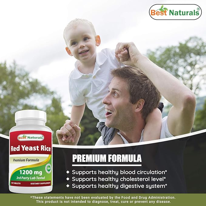 Best Naturals Red Yeast Rice 1200 Mg & Vitamin B-12 6000 mcg