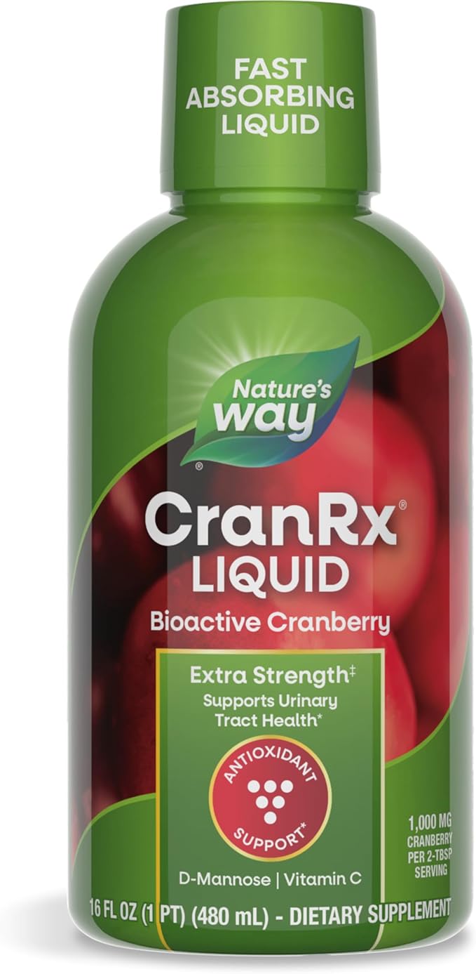 Nature's Way CranRx Extra Strength Cranberry 1,000 mg, D-Mannose + Vit C + Hibiscus, 16 fl. oz.