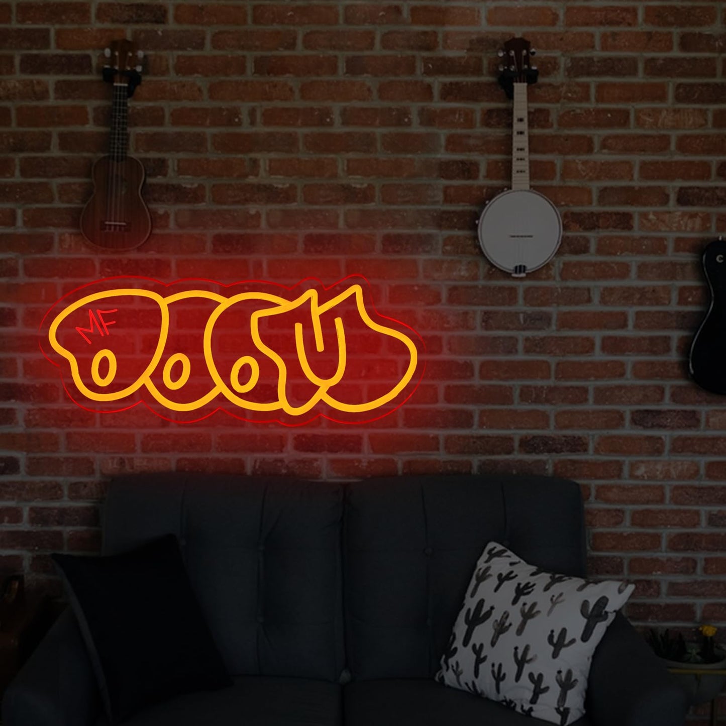 Fuendkf Mf Doom Neon Signs For Wall Decor  Dimmable Music And Rap Lovers Neon Lights For Hip Hop Fans Best Gifts  Usb Power Doom Led Lights For Man Cave  Music Bar And Bedroom Art Wall Decor