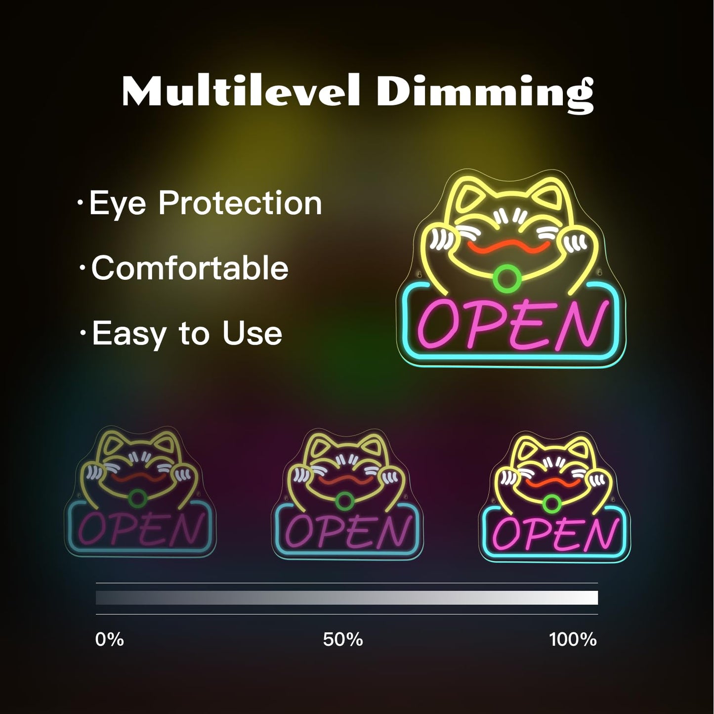 ineonlife Lucky Cat Open Neon Sign Cute Cat Neon Signs for Wall Decor Led Light for Used In Restaurants Ramen Shops Izakaya Sushi Restaurants Shop Decorations Business Opening Gift