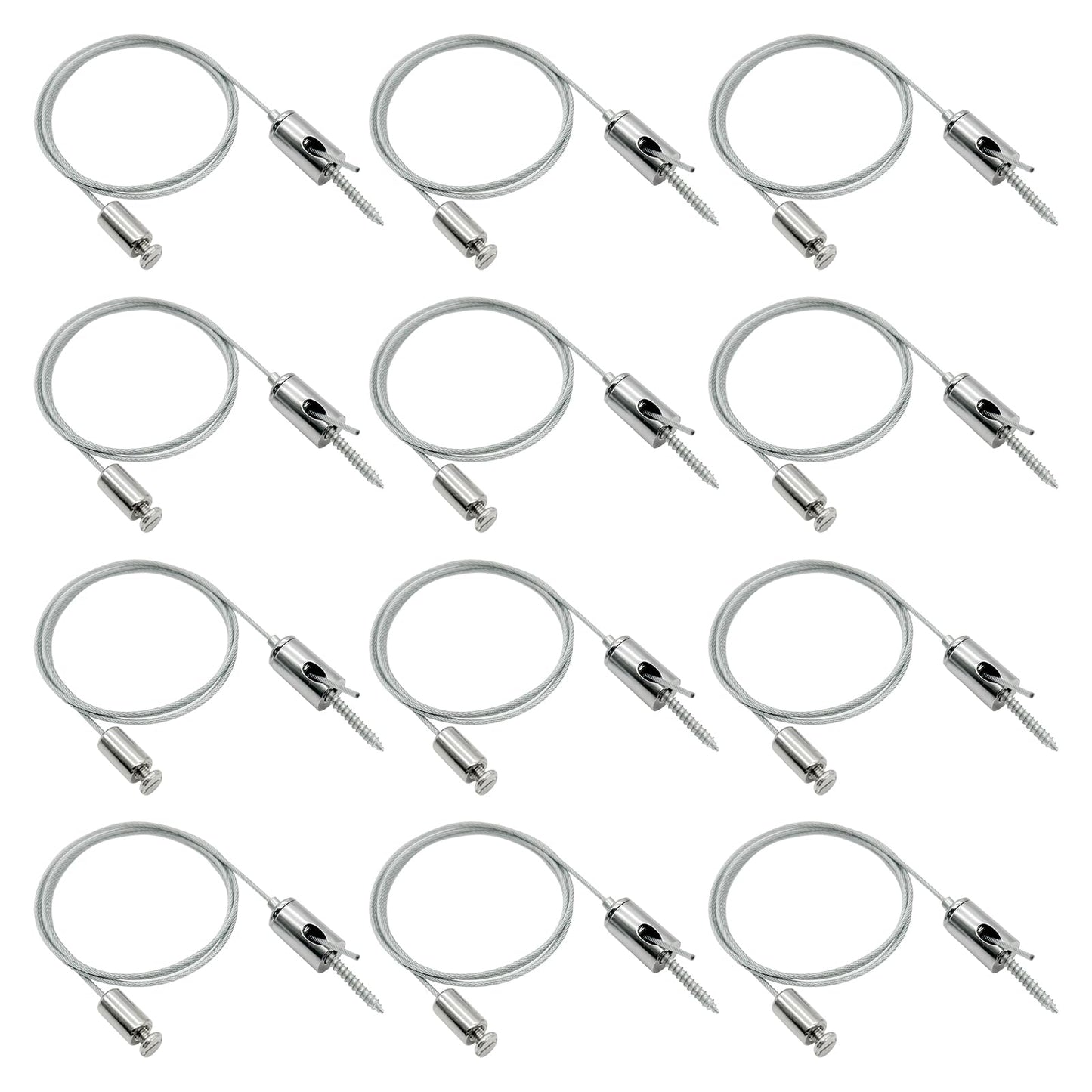 Hamrvl 12-Pack Hexagon Garage Lights Suspension Cables Kit - 3.28Ft/1M Hexagon Led Lights Adjustable Steel Hanging Chain  Light Suspension Kit For Hexagon Lights Led Panel Aquarium Lights  Load 6.6 Lb