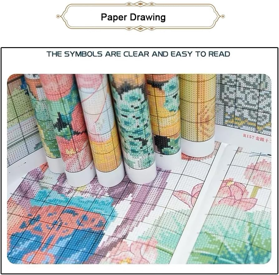 Threadhaven Cross-Stitch Kit 14CT Aida Counted Embroidery Complete Set with Fabric, Threads, Needles & Chart-Premium Beautiful Girls Design for Adults & Beginners- Knowledge is Power. 14.1''×14.1''