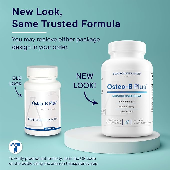 Biotics Research Osteo B Plus Optimal Bone Health Support with Vitamin K, Mg, Ca, Healthy Aging, Purified Chondroitin Sulfates 180 Tablets