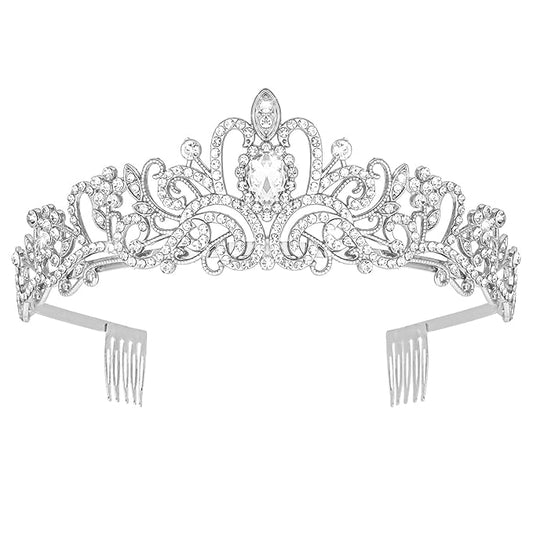 Araluky Crystal Tiara Crown Headband Princess Elegant Tiara with Combs for Women Young Ladies Bridal Wedding Prom Birthday...