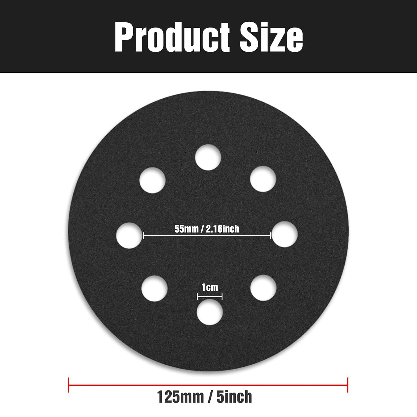 100 Pcs 5 inch Wet Dry Sanding Discs Grit 180 Hook and Loop 8 Hole Silicon Carbide Orbital Sander Sandpaper