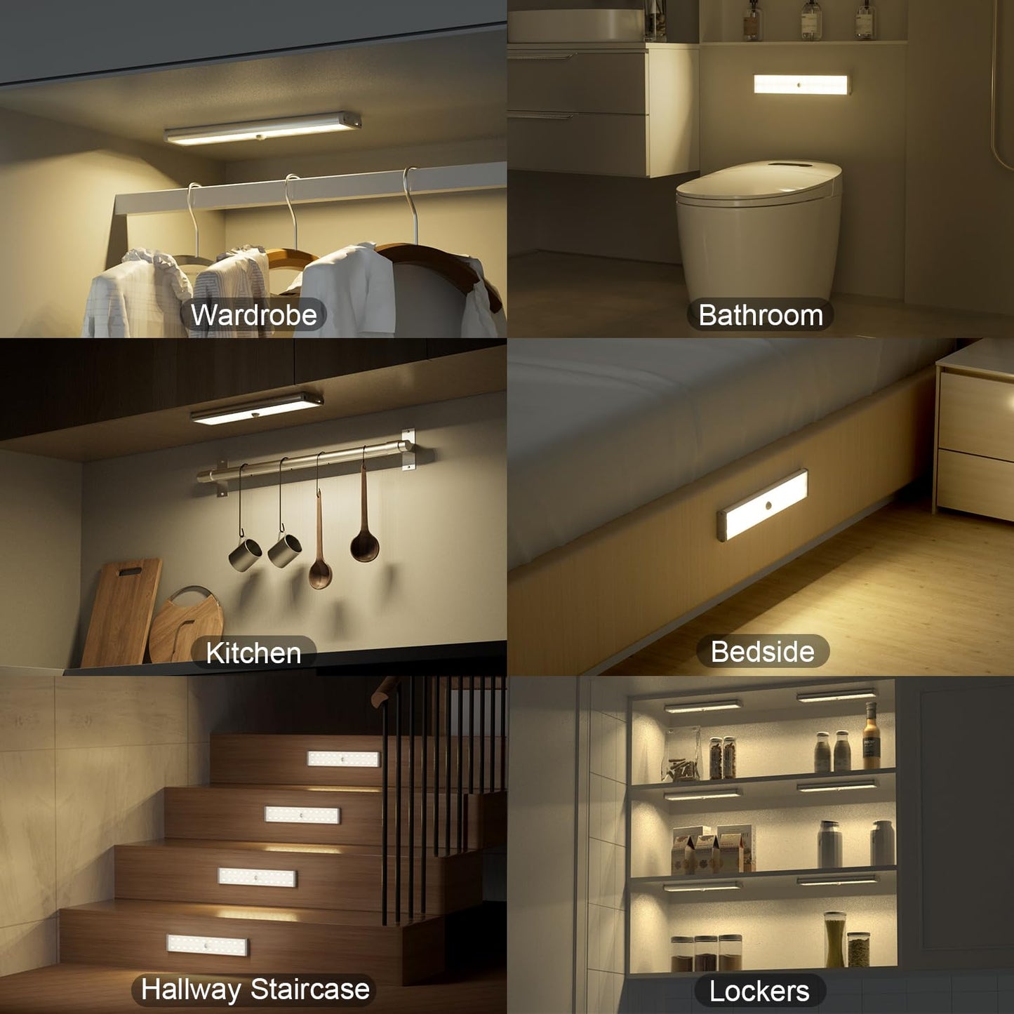 Under Cabinet Lights 58 Led Motion Sensor Light Indoor Rgb Rechargeable Under Cabinet Lighting With Remote 3Pack Stick-On Magnetic Wireless Closet Light Bar For Kitchen Shelf  Car  Hallway