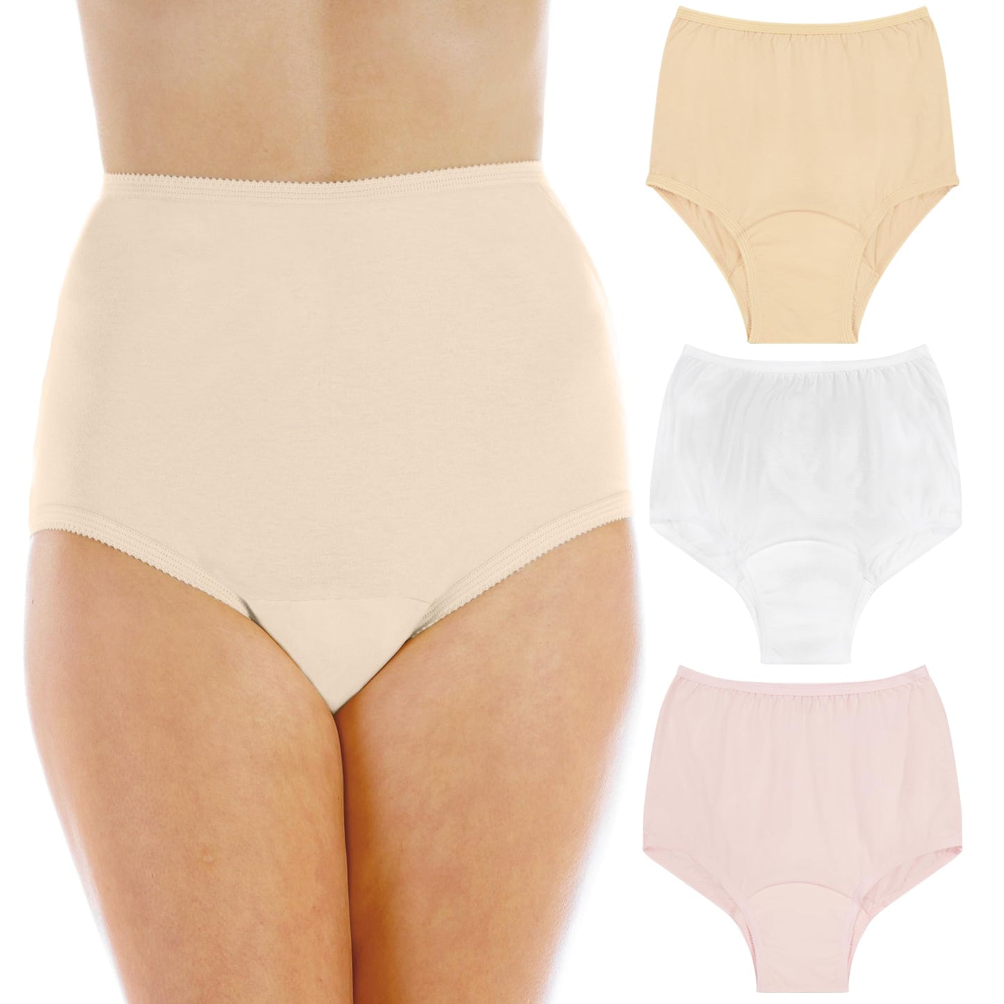 Wearever Women's Cotton Comfort Incontinence Panties for Bladder Control with Regular Absorbency - Reusable & Washable Leak Proof Underwear 150 ml (Pack of 3) (Pastel) (L) (Fits Hip Sizes: 41-42")